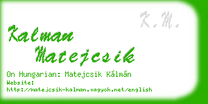 kalman matejcsik business card