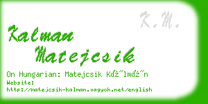 kalman matejcsik business card